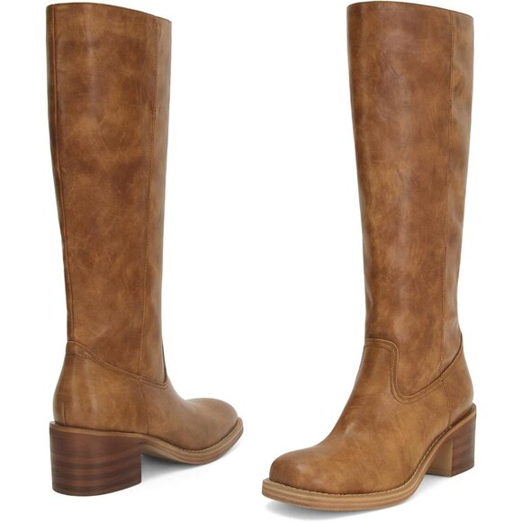 Women's Brown Jeossy 950 Knee Riding Boots with Metal Buckle Zipper Wide Calf - Picture 6 of 6